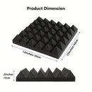 Paneles de Absorción de Sonido Autoadhesivos Negros de Alta Densidad Ignífugos de 12 Piezas 30*30*5 cm Adecuados para Salas de Mezcla, Estudios de Grabación de Vídeo, Estudios Vocales, Salas de Transmisión en Vivo, Cines, Paneles Acústicos, Tableros de E