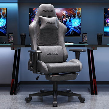 Silla de juego ergonómica con altura ajustable, tejido de poliéster transpirable y diseño ergonómico - Ideal para oficina en casa, estudio y juegos - Estructura de metal para durabilidad, silla de juego ergonómica