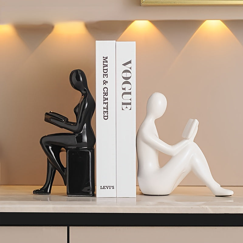 Elegantes sujetalibros abstractos en tono dorado minimalista: Ideal para decorar la oficina en casa o la sala de estar