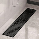 1 desagüe rectangular lineal para baño y ducha, grueso y resistente, con recolector de cabello, material resistente a olores, fácil de limpiar, acabado metálico elegante, construcción duradera