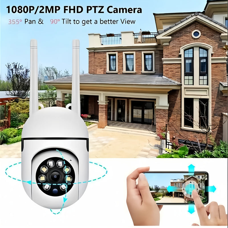 2 Juegos de Cámaras de Seguridad Inalámbricas Conectadas a WiFi, 2.4GHz y 5G, Cámaras de Seguridad para el Hogar de 1080P con Vista Panorámica de 360°, Seguimiento Automático, Llamadas de Dos Manos, Visión Nocturna de Color, Cámaras de Monitoreo para Beb