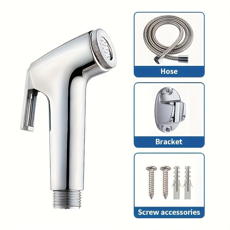 Kit de ducha portátil de alta presión para 30 hogares | Pistola de limpieza de baño y inodoro con manguera y soporte de pared | Boquilla de limpieza automática para ducha, mascotas y pañales | Potente chorro para el cuidado del baño de mujeres | Diseño d