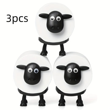 Soporte de papel higiénico de oveja divertido para baño, 3D impreso, soporte de papel higiénico de oveja negra, 3 piezas/2 piezas/1 pieza, contenedor de almacenamiento de papel higiénico, contenedores de almacenamiento de papel higiénico.