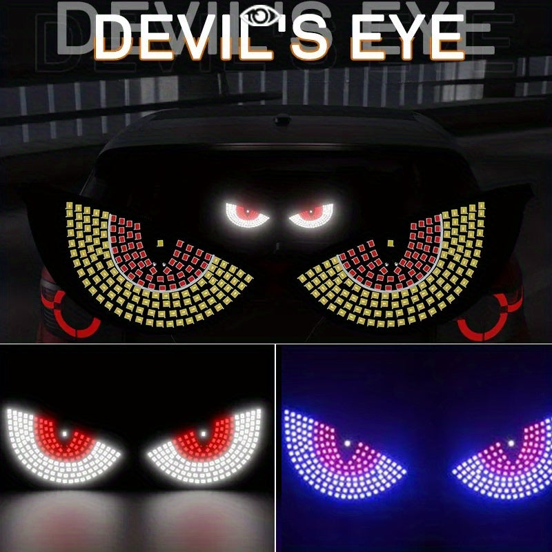 Conjunto de Luces Expresivas para Coche con Ojos del Diablo en LED, Lámparas Decorativas para Camiones y Autos con Conexión USB