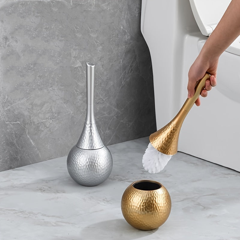 [Cepillo de Inodoro Elegante Dorado] Soporte de Cepillo de Inodoro Elegante de Pie Reutilizable Dorado - Herramienta de Limpieza de Baño de Múltiples Componentes, Herramienta de Limpieza de Inodoro, Accesorios de Baño