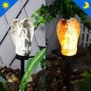 Ángel Blanco Solar Lámpara de Resina Artesanal con LED Iluminación Exterior para Jardín Luz Solar Decorativa para Césped y Senderos, Luces Paisajísticas para Patio y Fiestas