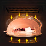 1pieza Cubierta de comida transparente para microondas, a prueba de aceite y salpicaduras, ventilación de vapor, fácil de agarrar, adecuada para hornos de microondas y suministros de cocina