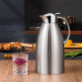 Botella Aislada de Acero Inoxidable de 3L/101.44 Onzas - Jarrón de Agua Aislado al Vacío con Cierre de Botón de Pulsar Fácil, Cafetera Térmica de Pared Doble, Adecuado para Bebidas Calientes y Frías, Té - Uso Versátil