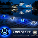2/4/8/12pcs Luces Solares para Exteriores, IP68 Impermeables - Cargado por Panel Solar, Encendido/Apagado Automático, para Jardín, Patio, Pasillo, Muelle (Azul y Blanco Frío, Construcción Metálica)
