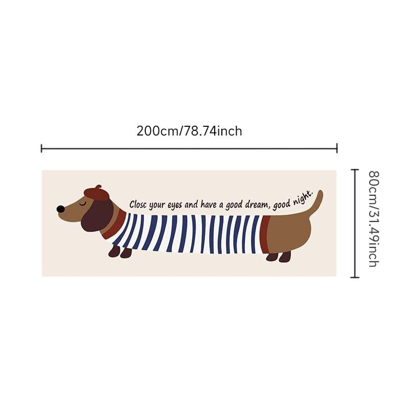 Alfombra de Peluche con Patrón de Perro Dachshund, Antideslizante y Lavable de Poliéster, Alfombra Rectangular de Alto Pelo y Esponjosa para Dormitorio, Uso Interior - Hecha a Máquina, Festiva para Navidad, Hanukkah, Graduación, Alfombras para Dormitorio