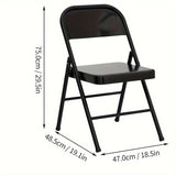 4 sillas plegables de acero, sillas plegables con respaldo de metal, portátiles para el hogar, oficina, dormitorio o exteriores, ideales para interior y exterior