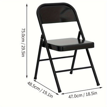 4 sillas plegables de acero, sillas plegables con respaldo de metal, portátiles para el hogar, oficina, dormitorio o exteriores, ideales para interior y exterior