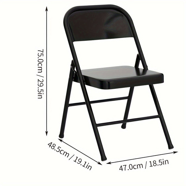 4 sillas plegables de acero, sillas plegables con respaldo de metal, portátiles para el hogar, oficina, dormitorio o exteriores, ideales para interior y exterior