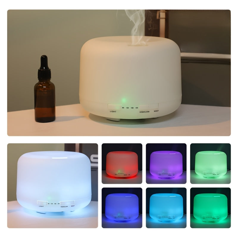1 Pieza, Humidificador De Aire Difusor De Aceite Esencial, Emisor De Aroma Para El Hogar, Con Lámpara Led Y Control Remoto, De 500 Ml/17,6 Oz