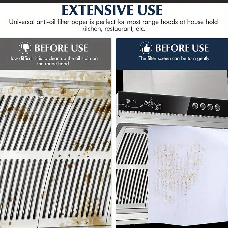 12 piezas (1 rollo de 5m/10m) Papel Absorbente Antiadherente PET para Campanas Extractoras - Membrana Filtro Sin Lava, Instalación Fácil en Cocina, Diseño Inflamable, Material No Tejido