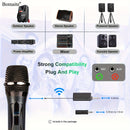 Microfono sin varillas Bomaite, Micrófono de Karaoke Portátil con Receptor Recargable para Fiestas, Iglesias y Bodas