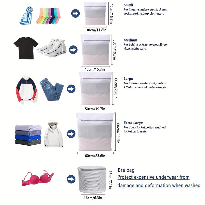 1/2/3/5 Piezas, Bolsa De Lavandería De Malla Para Prendas Delicadas, Adecuada Para Ropa Delicada, Bolsa De Lavado Para Lavadora, Adecuada Para Ropa Interior, Sujetador, Calcetines, Ropa Interior, Ropa, Bolsa De Almacenamiento De Viaje