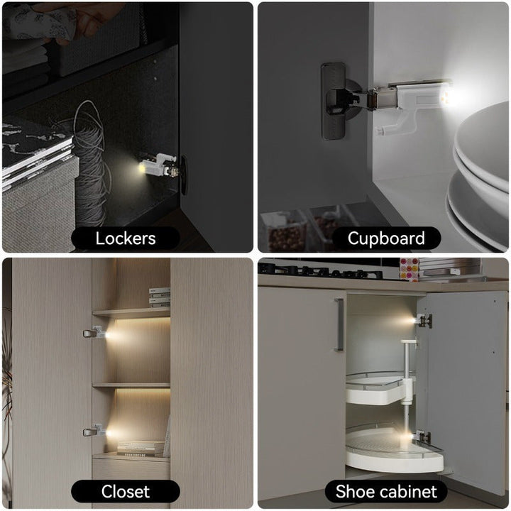 Pack de 10 luces automáticas para gabinetes con cadena a batería, encendido táctil, altura ajustable, estilo moderno | LED de alta luminosidad, ideal para cocinas, armarios y salones, fácil instalación