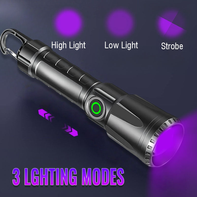 1pc Lámpara de Curado para Esmalte - 395nm con Luz Negra, Recargable USB, Mini Tamaño, Antorcha de Detección, con Gancho