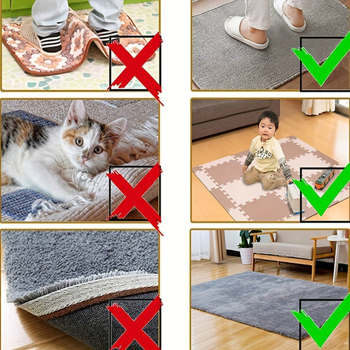 Juego de 8/16/24pcs de Adhesivos Antideslizantes para Alfombras - Cinta Doble Cara Reutilizable para Cocina, Sala de Estar, Baño - Esenciales de Decoración para el Hogar de ABS Duradero
