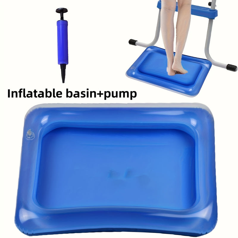 2 piezas de baño de pies inflable cuadrado + bomba, baño de pies portátil, escalera de piscina, juego de limpieza y pedicura