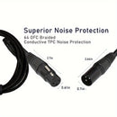 XDSPLO Cable de Micrófono de Alta Fidelidad XLR Macho a Hembra de 3 Pines - Trenzado de Nylon Duradero, Núcleo de Cobre Puro para Transmisión de Señal Sin Pérdidas, Mejorado con Pines Más Gruesos y Blindaje Intrincado - Ideal para Sistemas de Grabación y