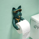 Soporte para papel higiénico de perro adorable, portarrollos creativo para baño, sin necesidad de taladrar, 1 unidad