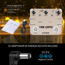 Pedal de Efectos para Guitarra Eléctrica Twin Looper con 11 Estilos y Grabación de hasta 10 Minutos