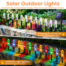 12 piezas de luces decorativas solares para jardín, luces LED azules/rojas/verdes/amarillas, ideales para exteriores, calles, jardines y paisajes, semi enterradas, decoración exterior, regalo perfecto para amigos y familia