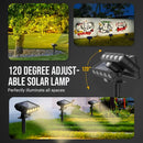 4 luces solares para árboles, luces de sendero con sensor de movimiento LED, 3 modos de iluminación exterior para jardines, patios, balcones, césped y luces de acera - Opción cálida/blanca
