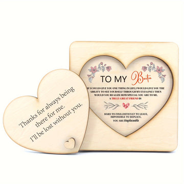 Juego de 2 Piezas de Decoración de Escritorio de Madera - Regalo Perfecto para Mejores Amigos, Cumpleaños y Aniversario de Amistad - Adorno Versátil para el Hogar y la Oficina