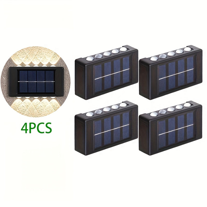 Luces de Pared Solares Nórdicas con Viento, Actualización de 6 LED a 10 LED, Iluminación Exterior Luz Blanca Cálida para Patio y Villa, Luces Decorativas Fáciles de Instalar en Jardín, Porche, Cerca y Terraza