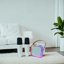 Micrófono inalámbrico con altavoz incorporado - Carga USB-C, rango dinámico de 5 niveles, 4 modos de sonido y 4 efectos, diseño compacto para streaming, podcasting, reuniones de voz, grabación de voz, equipo de audio para reuniones, diseño moderno de mic