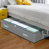 1 caja de almacenamiento plegable grande con asas y ventana visible - Organizador multiusos para ropa, libros, juguetes, mantas y ropa de cama - Diseño que ahorra espacio para debajo de la cama, armario, vestidor, dormitorio, residencia - Ideal para la o
