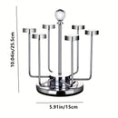 1pc Portavasos de Acero Inoxidable Giratorio, Acabado Pulido, Soporte Multifuncional Volteado para Tazas de Cerámica, Vidrio, Tazas de Té, Soporte de Drenaje para Tazas de Grado Alimenticio, Diseño de Cristal Avanzado para Almacenamiento en Salón