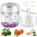 Picadora de Alimentos Mini Recargable USB - Herramienta de Cocina Portátil y Fácil de Limpiar en Acero Inoxidable, Ideal para Ajo, Frutos Secos, Verduras y Frutas - Triturador Potente de 250ml/8.45oz con Batería de Litio, Perfecto para Hogar, Escuela, Ex