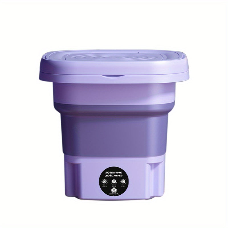 Mini Lavadora Plegable Totalmente Automática De 8L Portátil, Multifuncional Para El Hogar Y Los Viajes De Negocios, Ropa Interior Pequeña, Calcetines, Ropa De Bebé, Esterilización De Luz Azul, Reducción De Ruido Y Bajo Consumo