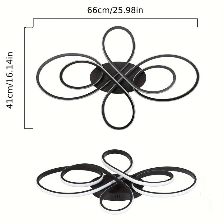 Luz de techo LED moderna, 3000K/4000K/5000K Lámpara de techo negra LED, Luz de techo de acrílico con forma de flor creativa LED para balcón, pasillo, dormitorio, sala de estar