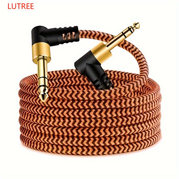 Cable de audio LUTREE6.5 macho a macho TRS para amplificador de potencia equilibrado de dos canales. Cable de conexión de audio en ángulo doble extremo universal Eid Al-Adha Mubarak.