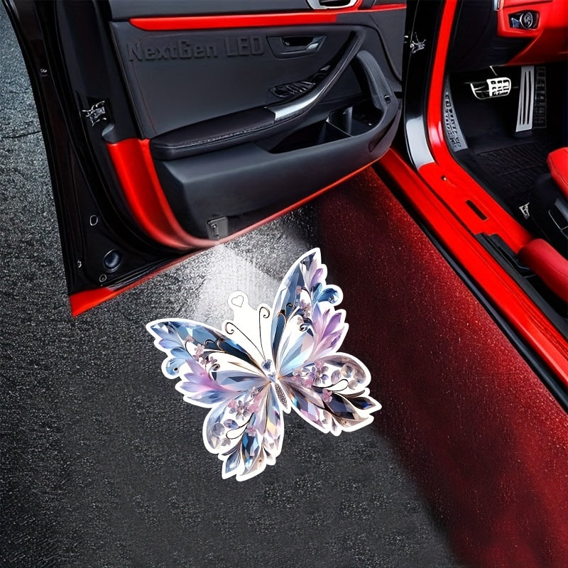 4 Luces LED de Proyección para Puertas de Coche - Iluminación Interior Inalámbrica con Alertas al Abrir la Puerta, Compatible con Autos, SUVs y Furgonetas - Sin Necesidad de Cableado, Instalación Fácil (Baterías No Incluidas) - Accesorios Decorativos par