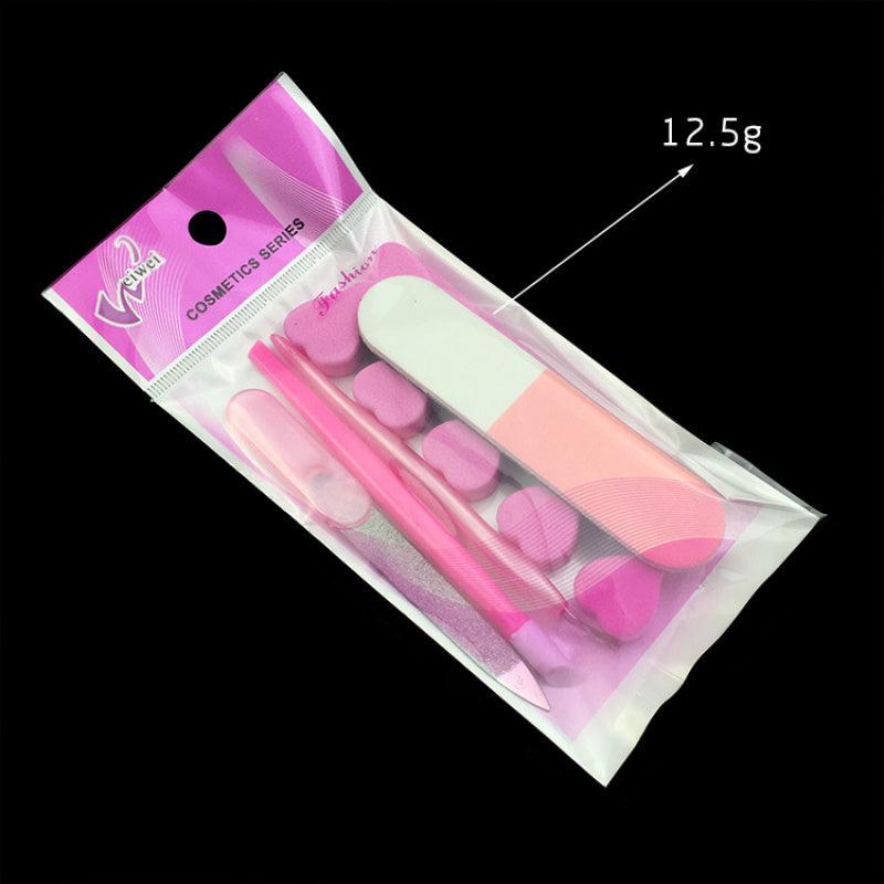 Juego de 5 piezas de herramientas de manicura, lima exfoliante, separador de dedos y juego de protector de uñas