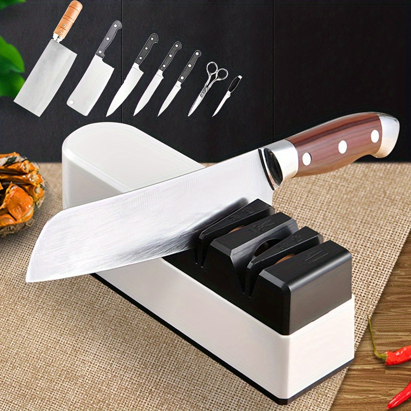 Afilador de Cuchillos Eléctrico Portátil - Alimentado por USB, Afilado Rápido para Cuchillos de Cocina y Tijeras, Material PC Duradero