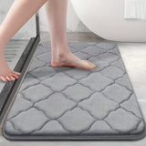 Alfombra de Baño Acolchada de Lujo - Ultra Absorbente, Antideslizante de Poliéster con Patrón de Diamantes para Decoración del Hogar, Suave y Acogedora