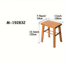 1pc Taburete de bambú rústico - Sin brazos, acabado barnizado, taburete de madera resistente para baño, limpieza fácil, no requiere ensamblaje