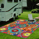 Estampado digital 2D plano, patrón tradicional, alfombra decorativa de estilo clásico, alfombrilla interior de RV, alfombrilla de tienda, alfombrilla de patio, alfombrilla de bienvenida, alfombrilla de camping, adecuada para camping al aire libre, sender