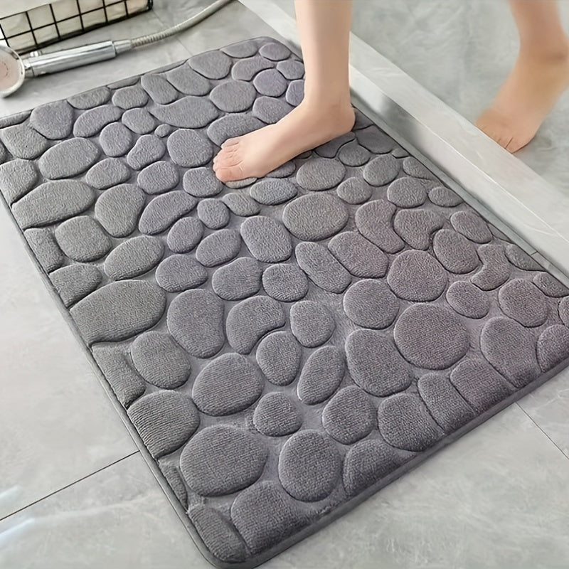 1 pieza de alfombrilla de ducha suave y cómoda, antideslizante, de 23,6 x 5,7 pulgadas, lavable en máquina, poliéster, absorbente, con respaldo de PVC antideslizante, ideal para la seguridad del baño, alfombrilla de seguridad del baño | Alfombrilla de te