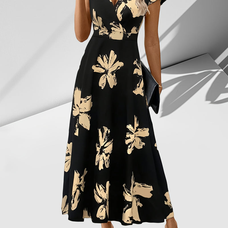 Vestido con escote en V profundo y corte en la cintura
