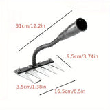 Rastrillo de jardín de acero al carbono de alta resistencia - Aerador manual de suelo y césped, diseño de horquilla de 360°, estructura metálica duradera, ideal para jardinería y ventilación de suelo, herramienta de jardín | Construcción sólida | Rastril