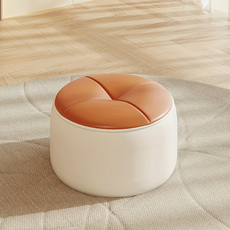 Un Taburete Pequeño, Taburete Redondo Para El Hogar, Taburete De Cuero Para La Sala De Estar, Taburete Para Sentarse, Taburete Para Cambiar Zapatos En La Entrada, Taburete Enano Para Niños, Taburete De Calabaza Moderno Y Sencillo