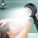 Chorro de ducha presurizado, grifo para baño, calentador de agua doméstico, cabezal de ducha portátil, cinco velocidades, alta presión, lujo en el baño, accesorios de aseo ()